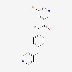 molecular formula C18H14BrN3O B3516242 Nicotinamide, 5-bromo-N-(4-pyridin-4-ylmethylphenyl)- 