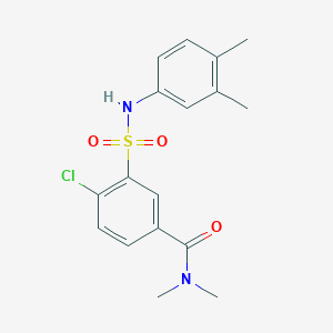 molecular formula C17H19ClN2O3S B3516262 4-chloro-3-[(3,4-dimethylphenyl)sulfamoyl]-N,N-dimethylbenzamide 