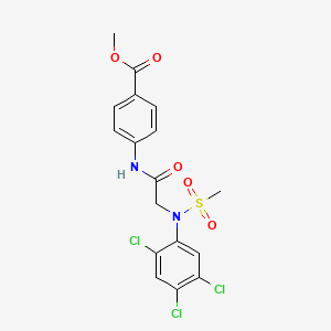 molecular formula C17H15Cl3N2O5S B3516300 methyl 4-{[N-(methylsulfonyl)-N-(2,4,5-trichlorophenyl)glycyl]amino}benzoate 