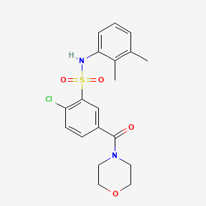 molecular formula C19H21ClN2O4S B3516341 2-chloro-N-(2,3-dimethylphenyl)-5-(4-morpholinylcarbonyl)benzenesulfonamide 