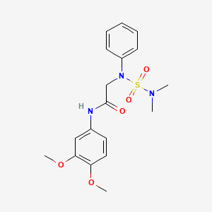 molecular formula C18H23N3O5S B3516347 N~1~-(3,4-dimethoxyphenyl)-N~2~-[(dimethylamino)sulfonyl]-N~2~-phenylglycinamide 