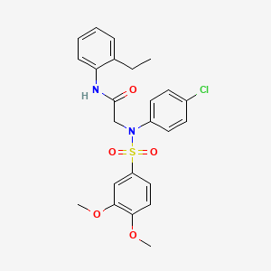 molecular formula C24H25ClN2O5S B3516363 N~2~-(4-chlorophenyl)-N~2~-[(3,4-dimethoxyphenyl)sulfonyl]-N~1~-(2-ethylphenyl)glycinamide 