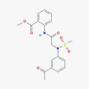 molecular formula C19H20N2O6S B3516367 methyl 2-{[N-(3-acetylphenyl)-N-(methylsulfonyl)glycyl]amino}benzoate 