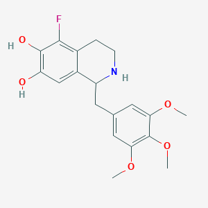 molecular formula C19H22FNO5 B035164 5-Fluoro-1,2,3,4-tetrahydro-1-((3,4,5-trimethoxyphenyl)methyl)-6,7-isoquinolinediol CAS No. 104716-88-3