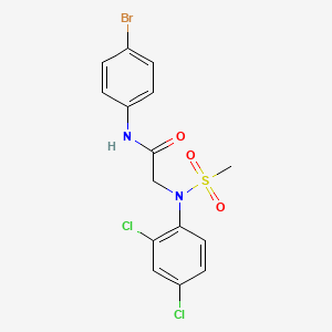 molecular formula C15H13BrCl2N2O3S B3516416 N~1~-(4-bromophenyl)-N~2~-(2,4-dichlorophenyl)-N~2~-(methylsulfonyl)glycinamide 