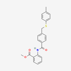 molecular formula C23H21NO3S B3516429 methyl 2-[(4-{[(4-methylphenyl)thio]methyl}benzoyl)amino]benzoate 