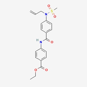 molecular formula C20H22N2O5S B3516446 ethyl 4-({4-[allyl(methylsulfonyl)amino]benzoyl}amino)benzoate 