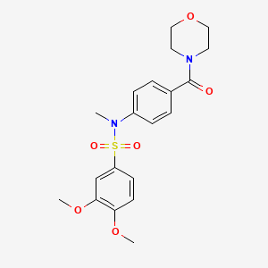 molecular formula C20H24N2O6S B3516452 3,4-dimethoxy-N-methyl-N-[4-(4-morpholinylcarbonyl)phenyl]benzenesulfonamide 