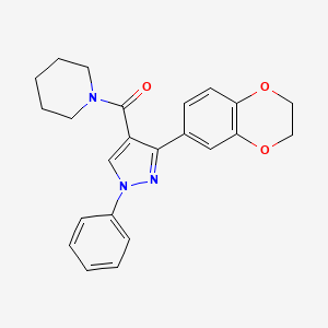 1-{[3-(2,3-dihydro-1,4-benzodioxin-6-yl)-1-phenyl-1H-pyrazol-4-yl]carbonyl}piperidine