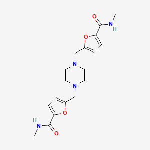 molecular formula C18H24N4O4 B3516472 N-methyl-5-[[4-[[5-(methylcarbamoyl)furan-2-yl]methyl]piperazin-1-yl]methyl]furan-2-carboxamide 