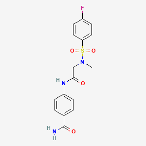 4-({N-[(4-fluorophenyl)sulfonyl]-N-methylglycyl}amino)benzamide