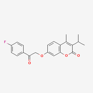 molecular formula C21H19FO4 B3516486 7-[2-(4-fluorophenyl)-2-oxoethoxy]-3-isopropyl-4-methyl-2H-chromen-2-one 