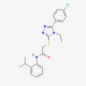 2-{[5-(4-chlorophenyl)-4-ethyl-4H-1,2,4-triazol-3-yl]sulfanyl}-N-[2-(propan-2-yl)phenyl]acetamide