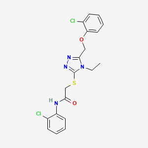 2-({5-[(2-chlorophenoxy)methyl]-4-ethyl-4H-1,2,4-triazol-3-yl}sulfanyl)-N-(2-chlorophenyl)acetamide