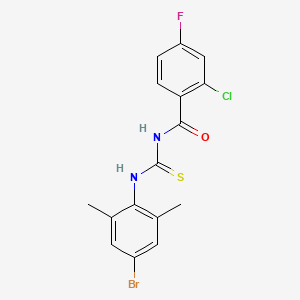 molecular formula C16H13BrClFN2OS B3516534 N-[(4-bromo-2,6-dimethylphenyl)carbamothioyl]-2-chloro-4-fluorobenzamide 