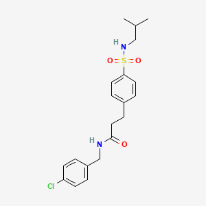 molecular formula C20H25ClN2O3S B3516544 N-(4-chlorobenzyl)-3-{4-[(isobutylamino)sulfonyl]phenyl}propanamide 