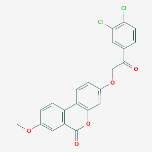 molecular formula C22H14Cl2O5 B3516563 3-[2-(3,4-dichlorophenyl)-2-oxoethoxy]-8-methoxy-6H-benzo[c]chromen-6-one 