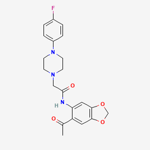 N-(6-acetyl-1,3-benzodioxol-5-yl)-2-[4-(4-fluorophenyl)-1-piperazinyl]acetamide