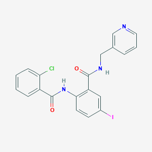 molecular formula C20H15ClIN3O2 B3516602 2-[(2-chlorobenzoyl)amino]-5-iodo-N-(pyridin-3-ylmethyl)benzamide 