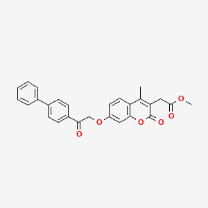 molecular formula C27H22O6 B3516614 methyl {7-[2-(biphenyl-4-yl)-2-oxoethoxy]-4-methyl-2-oxo-2H-chromen-3-yl}acetate 