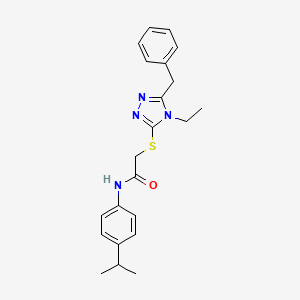 molecular formula C22H26N4OS B3516639 2-[(5-benzyl-4-ethyl-4H-1,2,4-triazol-3-yl)sulfanyl]-N-[4-(propan-2-yl)phenyl]acetamide 