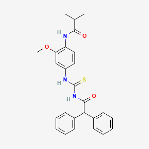 N-[4-({[(diphenylacetyl)amino]carbonothioyl}amino)-2-methoxyphenyl]-2-methylpropanamide