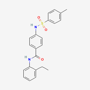 molecular formula C22H22N2O3S B3516676 N-(2-Ethylphenyl)-4-((4-methylphenyl)sulfonamido)benzamide 