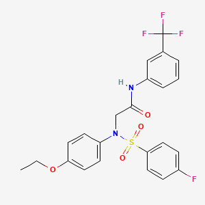 molecular formula C23H20F4N2O4S B3516677 N~2~-(4-ethoxyphenyl)-N~2~-[(4-fluorophenyl)sulfonyl]-N~1~-[3-(trifluoromethyl)phenyl]glycinamide 