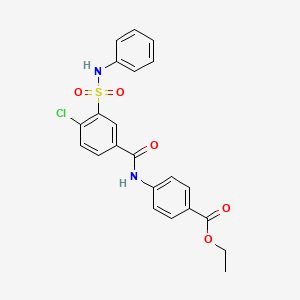 molecular formula C22H19ClN2O5S B3516694 ethyl 4-{[3-(anilinosulfonyl)-4-chlorobenzoyl]amino}benzoate 