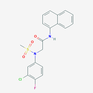 molecular formula C19H16ClFN2O3S B3516714 N~2~-(3-chloro-4-fluorophenyl)-N~2~-(methylsulfonyl)-N~1~-1-naphthylglycinamide 