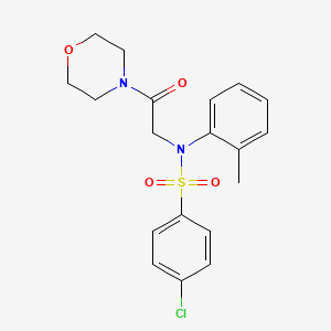 molecular formula C19H21ClN2O4S B3516721 4-chloro-N-(2-methylphenyl)-N-[2-(4-morpholinyl)-2-oxoethyl]benzenesulfonamide 