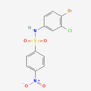 molecular formula C12H8BrClN2O4S B3516740 N-(4-bromo-3-chlorophenyl)-4-nitrobenzenesulfonamide 