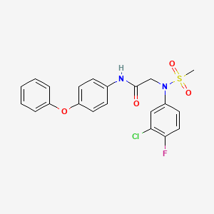 molecular formula C21H18ClFN2O4S B3516752 N~2~-(3-chloro-4-fluorophenyl)-N~2~-(methylsulfonyl)-N~1~-(4-phenoxyphenyl)glycinamide 