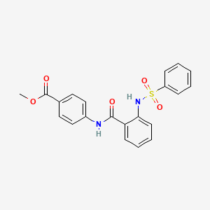 molecular formula C21H18N2O5S B3516770 methyl 4-({2-[(phenylsulfonyl)amino]benzoyl}amino)benzoate 