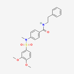 molecular formula C24H26N2O5S B3516775 4-(N-methyl-3,4-dimethoxybenzenesulfonamido)-N-(2-phenylethyl)benzamide 