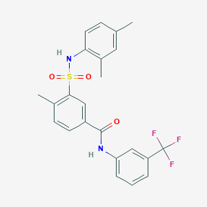 molecular formula C23H21F3N2O3S B3516777 3-{[(2,4-dimethylphenyl)amino]sulfonyl}-4-methyl-N-[3-(trifluoromethyl)phenyl]benzamide 