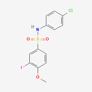 molecular formula C13H11ClINO3S B3516781 N-(4-chlorophenyl)-3-iodo-4-methoxybenzenesulfonamide 