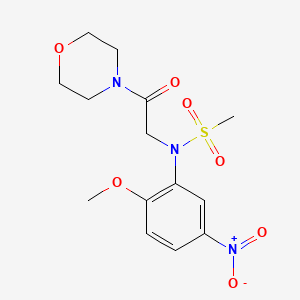 molecular formula C14H19N3O7S B3516785 N-(2-methoxy-5-nitrophenyl)-N-[2-(4-morpholinyl)-2-oxoethyl]methanesulfonamide 