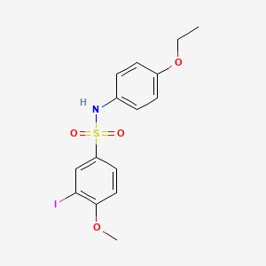 molecular formula C15H16INO4S B3516788 N-(4-ethoxyphenyl)-3-iodo-4-methoxybenzenesulfonamide 