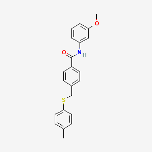 molecular formula C22H21NO2S B3516799 N-(3-methoxyphenyl)-4-{[(4-methylphenyl)thio]methyl}benzamide 