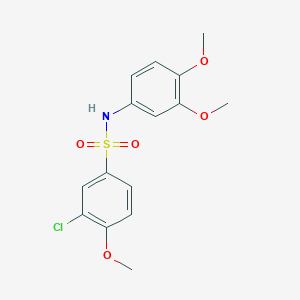 molecular formula C15H16ClNO5S B3516815 3-chloro-N-(3,4-dimethoxyphenyl)-4-methoxybenzenesulfonamide 