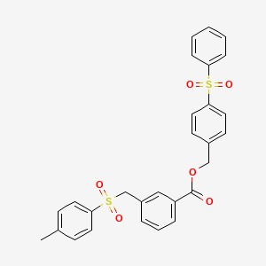 molecular formula C28H24O6S2 B3516849 4-(phenylsulfonyl)benzyl 3-{[(4-methylphenyl)sulfonyl]methyl}benzoate 