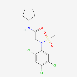 molecular formula C14H17Cl3N2O3S B3516889 N~1~-cyclopentyl-N~2~-(methylsulfonyl)-N~2~-(2,4,5-trichlorophenyl)glycinamide 