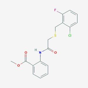 molecular formula C17H15ClFNO3S B3516924 methyl 2-({[(2-chloro-6-fluorobenzyl)thio]acetyl}amino)benzoate 