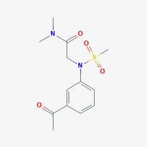 molecular formula C13H18N2O4S B3516929 N~2~-(3-acetylphenyl)-N~1~,N~1~-dimethyl-N~2~-(methylsulfonyl)glycinamide 