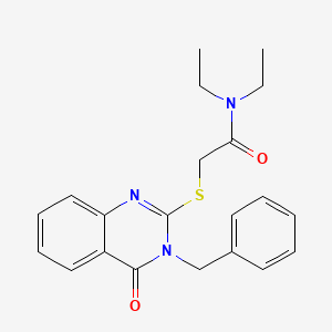 molecular formula C21H23N3O2S B3516962 2-[(3-benzyl-4-oxo-3,4-dihydro-2-quinazolinyl)thio]-N,N-diethylacetamide 