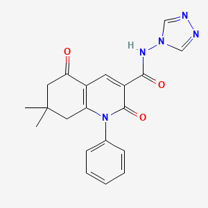 7,7-DIMETHYL-2,5-DIOXO-1-PHENYL-N-(4H-1,2,4-TRIAZOL-4-YL)-1,2,5,6,7,8-HEXAHYDRO-3-QUINOLINECARBOXAMIDE