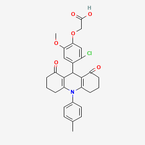 molecular formula C29H28ClNO6 B3517002 {5-chloro-2-methoxy-4-[10-(4-methylphenyl)-1,8-dioxo-1,2,3,4,5,6,7,8,9,10-decahydro-9-acridinyl]phenoxy}acetic acid 