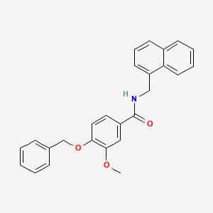 molecular formula C26H23NO3 B3517020 4-(benzyloxy)-3-methoxy-N-(1-naphthylmethyl)benzamide 