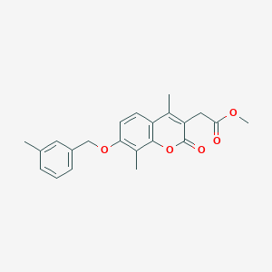 molecular formula C22H22O5 B3517061 methyl {4,8-dimethyl-7-[(3-methylbenzyl)oxy]-2-oxo-2H-chromen-3-yl}acetate 